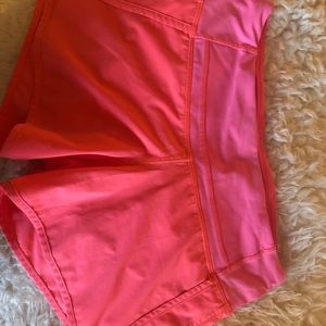 neon pink lululemon shorts !